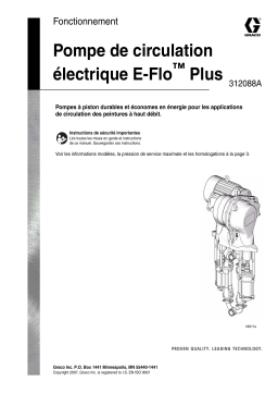 Graco 312088A E-Flo Electric Circulation Pump Manuel du propriétaire