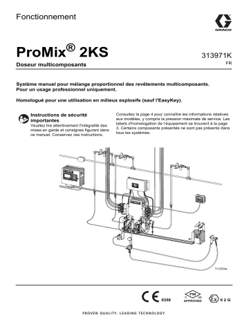 Graco 313971K, ProMix 2KS Doseur multicomposants, Fonctionnement, Français, France Manuel du propriétaire | Fixfr