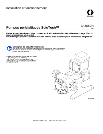 Graco 3A3680H, Pompes péristaltiques SoloTech™ Manuel du propriétaire | Fixfr