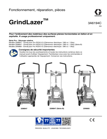 Graco 3A6194C, GrindLazer, Fonctionnement, réparation, pièces Manuel du propriétaire | Fixfr