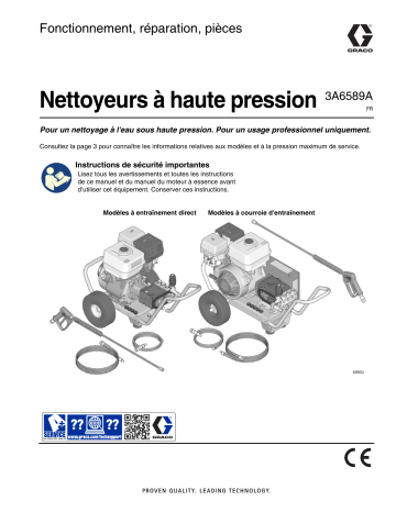 Graco 3A6589A, Nettoyeurs à haute pression, Fonctionnement, réparation, pièces, française Manuel du propriétaire | Fixfr