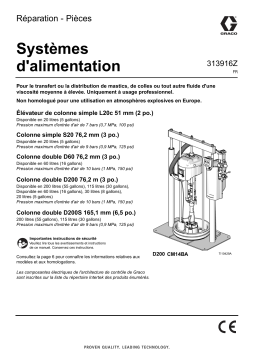 Graco 313916Z Systèmes d'alimentation, Réparation - Pièces Manuel du propriétaire