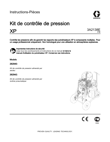 Graco 3A2138E, XP Pressure Monitor Kit, FR Manuel du propriétaire | Fixfr