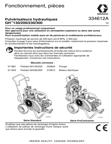 Graco 334612A, GH130/200/230/300 Hydraulic Sprayers Manuel du propriétaire | Fixfr