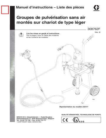 Graco 308762b , Groupes de pulvérisation sans air montés sur chariot de type léger Manuel du propriétaire | Fixfr