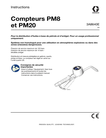 Graco 3A8640E, Compteurs PM8 et PM20, Fonctionnement - Pièces, français Manuel du propriétaire | Fixfr