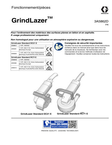 Graco 3A5862D, GrindLazer, Fonctionnement/pièces, Français Manuel du propriétaire | Fixfr