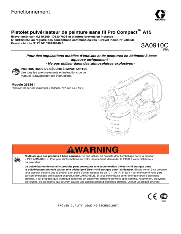 Graco 3A0910C - Magnum Pro Compact A15 Cordless Paint Spray Gun Manuel du propriétaire | Fixfr