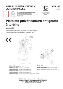 Graco 308810f , Pistolets pulvérisateurs antigoutte à turbine Manuel du propriétaire