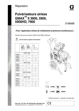 Graco 310899b GMAX II 3900, 5900, 5900HD, 7900 Repair Manuel du propriétaire