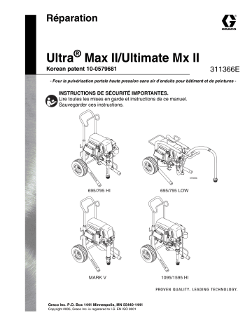 Graco 311366E Ultra Max II/Ultimate Mx II Repair Manuel du propriétaire | Fixfr