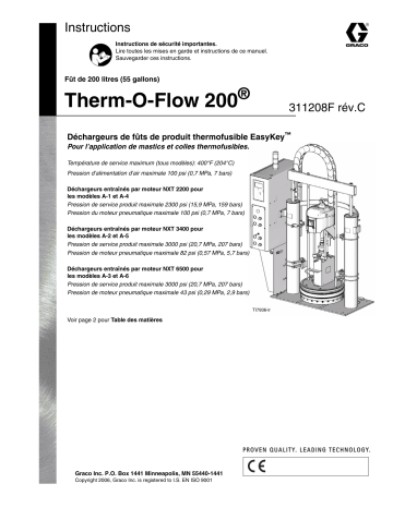 Graco 311208c , Déchargeurs de fûts de produit thermofusible Therm-O-Flow 200 Manuel du propriétaire | Fixfr