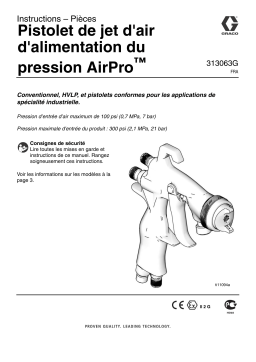 Graco 313063G, AirPro Pressure Feed Airspray Gun Mode d'emploi
