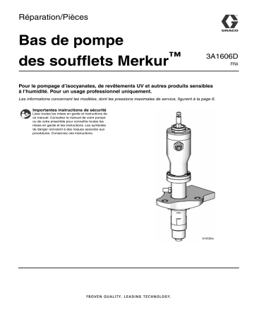 Graco 3A1606D, Merkur Bellows Displacement Pump, Repair/Parts Manuel du propriétaire | Fixfr