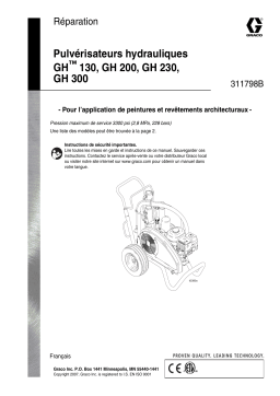 Graco 311798B GH130, 200, 230 and 300 Hydraulic Sprayers Manuel du propriétaire