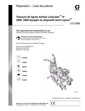 Graco 312196B, LineLazer™ IV 3900, 5900 Auto-Layout™ System Airless Line Stripers Manuel du propriétaire | Fixfr