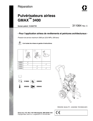 Graco 311064C GMAX 3400 Airless Sprayers Repair Manuel du propriétaire | Fixfr