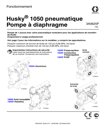 Graco 3A0625F, Husky 1050 Air-Operated Diaphragm Pump Manuel du propriétaire | Fixfr