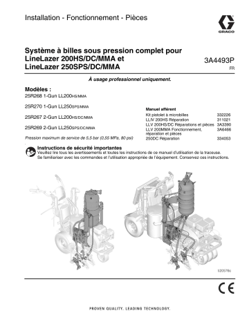 Graco 3A4493P, système à billes sous pression complet, Français Manuel du propriétaire | Fixfr