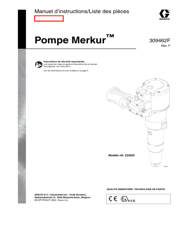 Graco 309462f , Pompe Merkur  Manuel du propriétaire | Fixfr