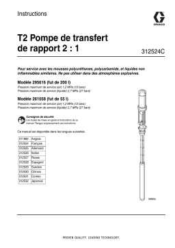 Graco 312524C T2 2:1 Ratio Transfer Pump Manuel du propriétaire