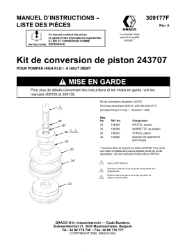 Graco 309177a , Kit de conversion de piston 243707 Manuel du propriétaire