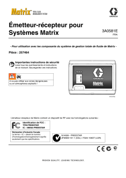 Graco 3A0581E - Transceiver for Matrix Systems Manuel du propriétaire