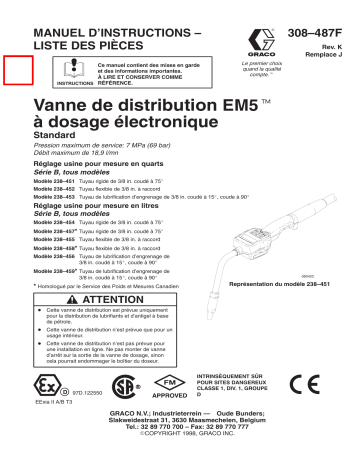 Graco 308487k , Vanne de distribution EM5 à dosage électronique Manuel du propriétaire | Fixfr