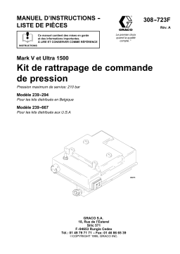 Graco 308723A, Kit de rattrapage de commande de pression Mark V Ultra 1500 Manuel du propriétaire