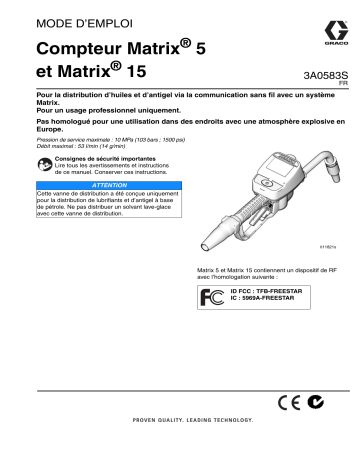 Graco 3A0583S - Compteur Matrix® 5 et Matrix® 15, Mode d’emploi, Français Manuel utilisateur | Fixfr