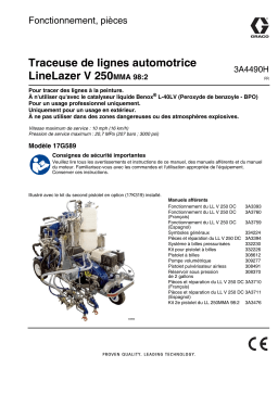 Graco 3A4490H, Traceuse de lignes automotrice LineLazer V 250MMA 98:2, Fonctionnement, pièces Manuel du propriétaire