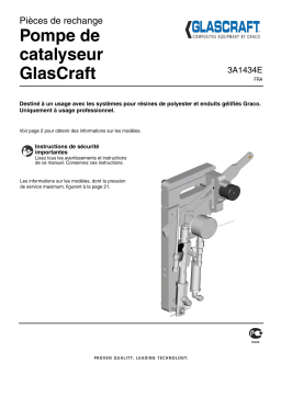 Graco 3A1434E - GlasCraft Catalyst Pump Repair-Parts Manuel du propriétaire