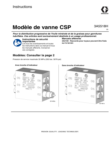 Graco 3A5518H Modèle de vanne CSP Mode d'emploi | Fixfr