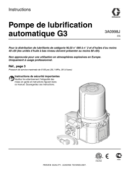 Graco 3A0998J, G3 Automatic Lubrication Pump Mode d'emploi