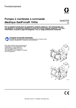 Graco 3A4070S, Pompes à membrane à commande électrique SaniForce® 1040e, Fonctionnement Manuel du propriétaire