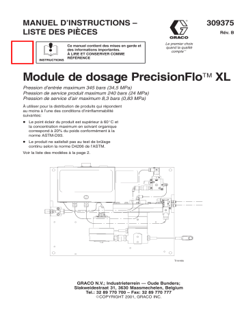 Graco 309375b , Module de dosage PrecisionFlo XL Manuel du propriétaire | Fixfr