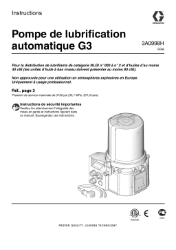 Graco 3A0998H, G3 Automatic Lubrication Pump Mode d'emploi