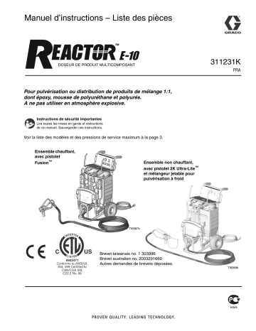 Graco 311231K - Reactor E-10 Mode d'emploi | Fixfr