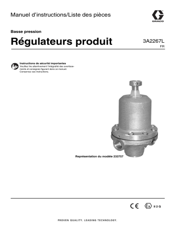 Graco 3A2267L, Low Pressure Fluid Regulators Mode d'emploi | Fixfr