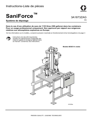 Graco 3A1873ZAG- SaniForce™ Système de dépotage Mode d'emploi | Fixfr