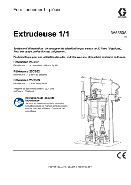 Graco 3A5350A - Extrudeuse 1/1, Fonctionnement - pièces, français Manuel du propriétaire