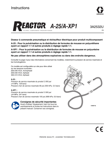 Graco 3A2532U, Reactor A-25/A-XP1 Mode d'emploi | Fixfr