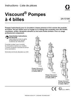 Graco 3A1516K - Viscount Pompes à 4 billes Mode d'emploi