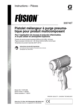 Graco 309746T, Fusion Plural Component, Impingement Mix, Air Purge Spray Gun Manuel du propriétaire