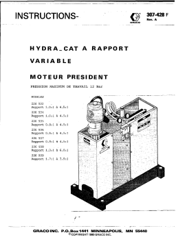 Graco 307428A, Variable Ratio Hydra-Cat Proportioning Pump Mode d'emploi