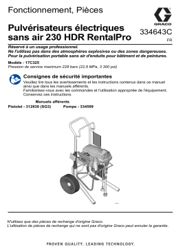 Graco 334643C, RentalPro 230PC HDR Electric Airless Sprayer Manuel du propriétaire