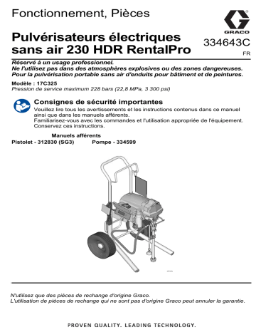 Graco 334643C, RentalPro 230PC HDR Electric Airless Sprayer Manuel du propriétaire | Fixfr