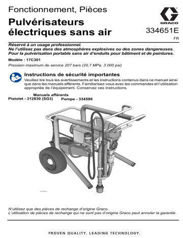 Graco 334651E - Pulvérisateurs électriques sans air, Fonctionnement, Pièces Manuel du propriétaire | Fixfr