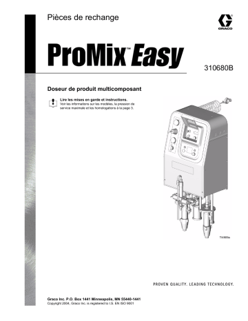 Graco 310680B, ProMix Easy, Repair-Parts Manuel du propriétaire | Fixfr