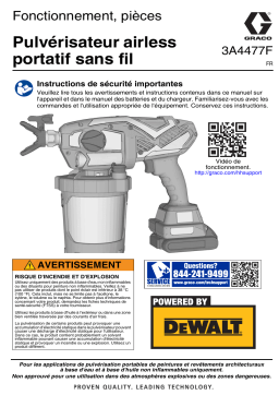 Graco 3A4477F, Pulvérisateur airless portatif sans fil, Fonctionnement, pièces, Français Manuel du propriétaire